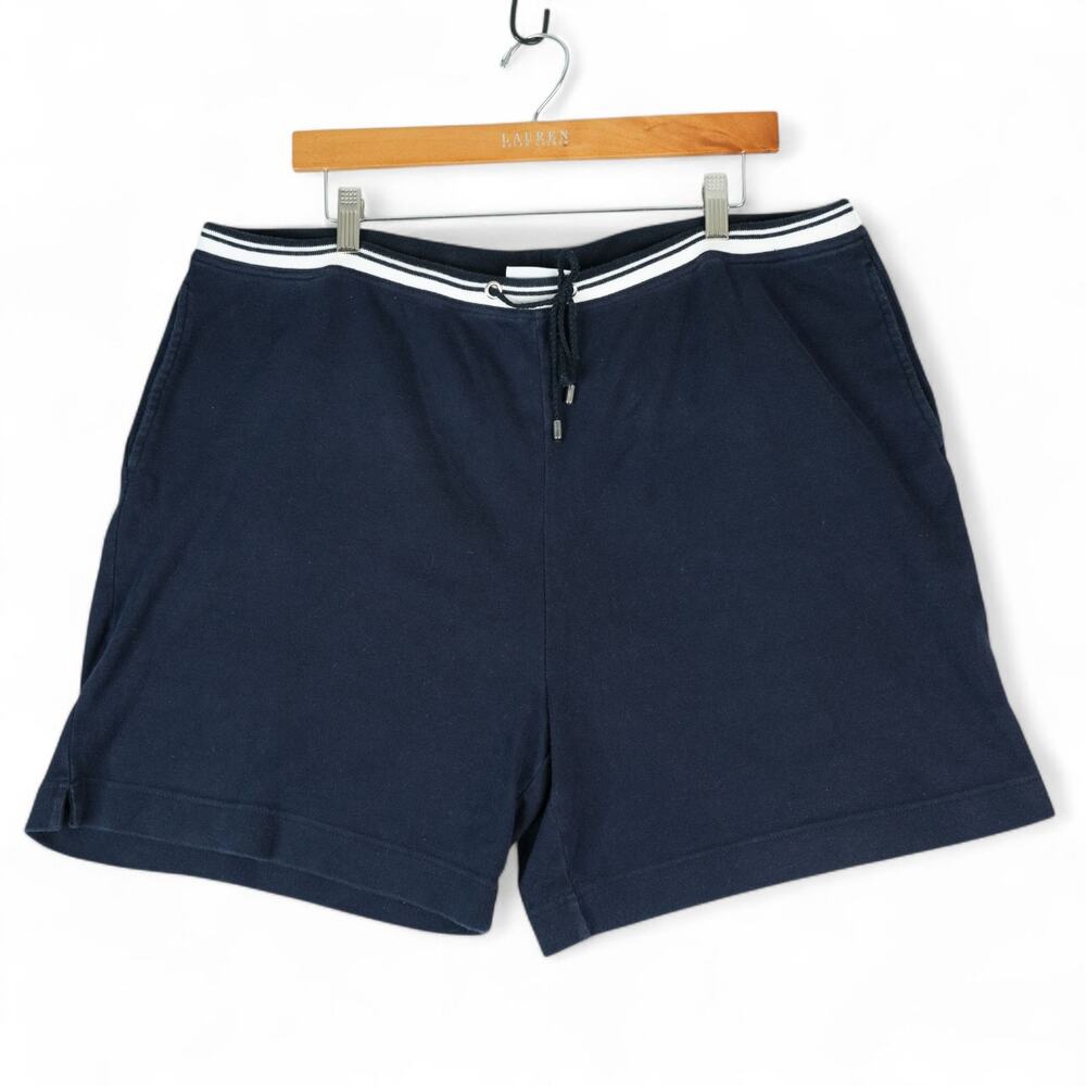Liz‎ Claiborne Liz & Co Shorts Womens XL Navy Blue Pull On Cotton Drawstring